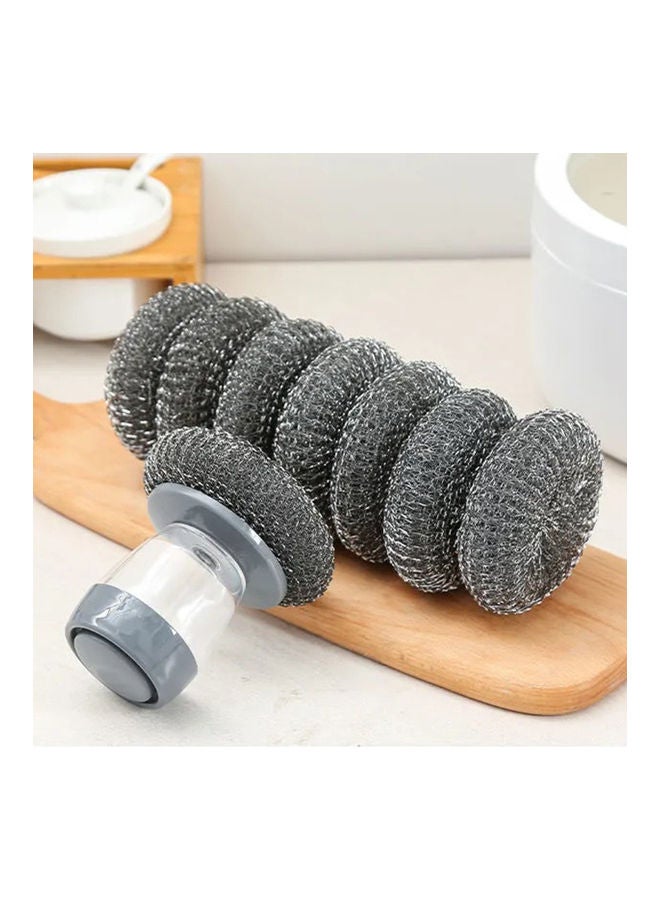 Multifunctional Portable PED Kitchen Soap Dispensing Palm Brush Grey - Image 5