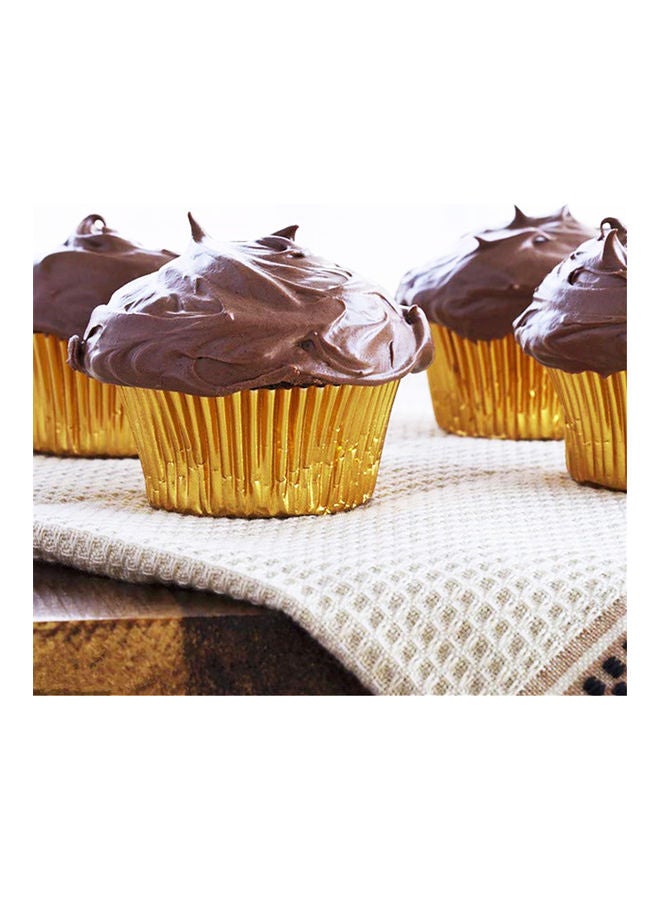 100-Piece Grease-Proof Heat Resistant Aluminum Foil Cupcake Liners Silver  - Image 2