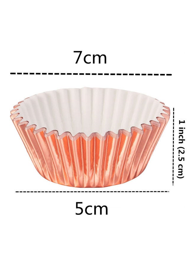100-Piece Grease-Proof Heat Resistant Aluminum Foil Cupcake Liners Silver  - Image 3