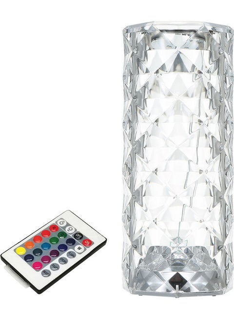 16-Different Colours Crystal Acrylic Table Lamp With Remote Controller Multicolour