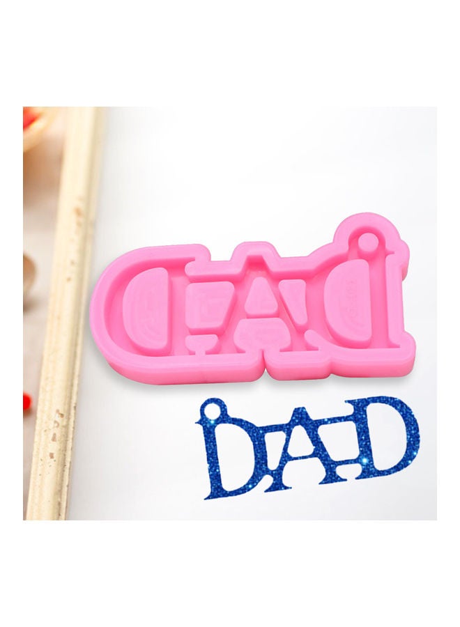 Keychain DIY Dad Letter Shape Silicone Multi-Use Cake Mould for Kitchen Pink 8 x 4.1 x 3.3cm - Image 5
