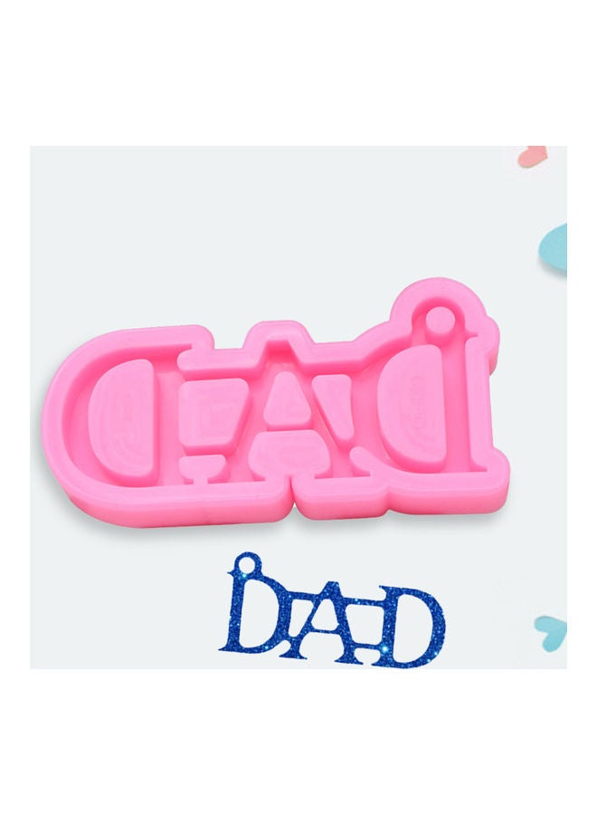 Keychain DIY Dad Letter Shape Silicone Multi-Use Cake Mould for Kitchen Pink 8 x 4.1 x 3.3cm - Image 4