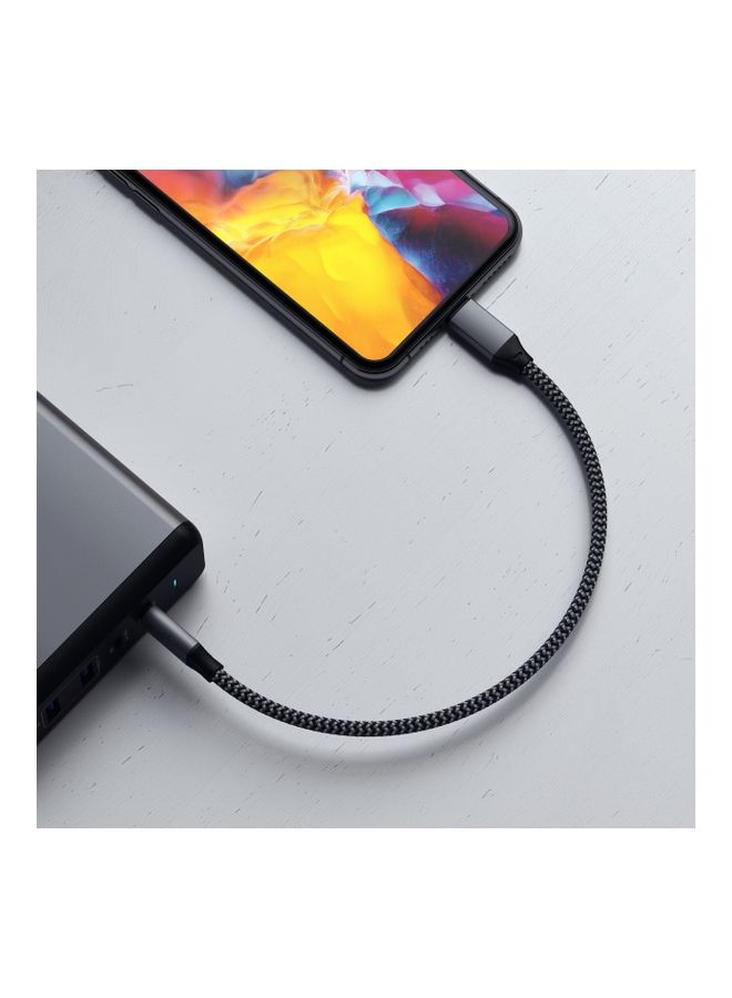 كابل قصير من USB-C إلى Lightning مقاس 25 سم رمادي - v1631793684/N50923458A_3