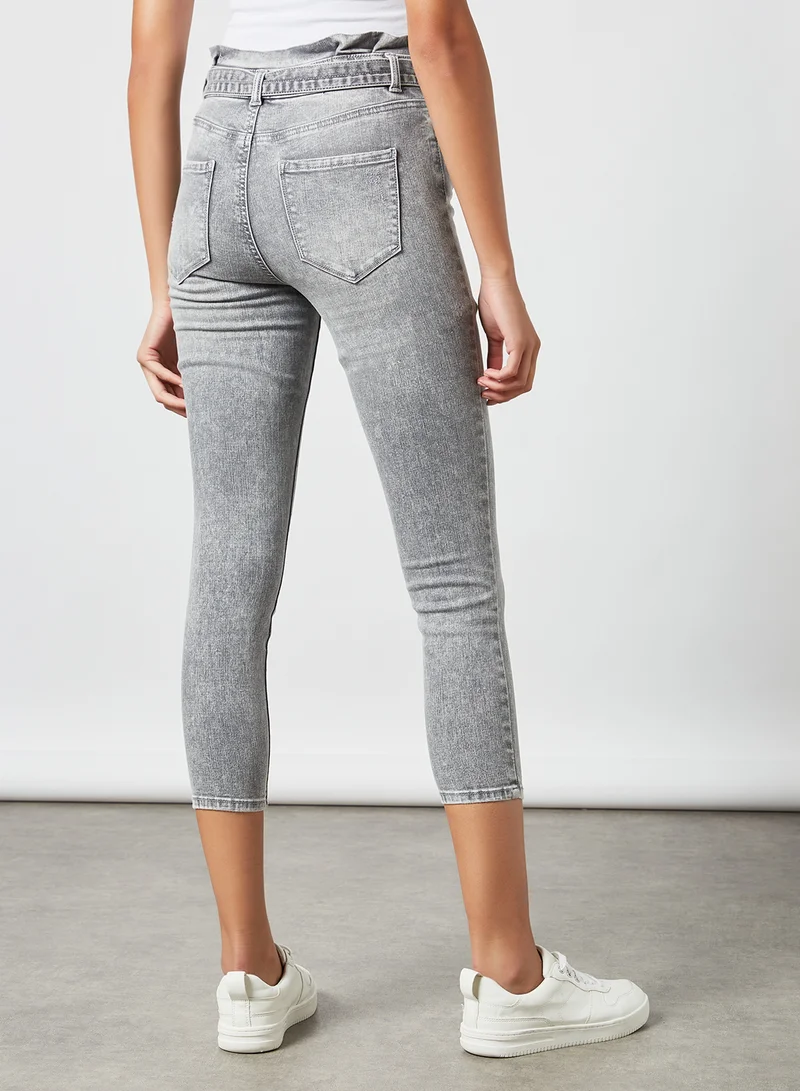 ONLY Ankle Grazer Skinny Paperbag Jeans