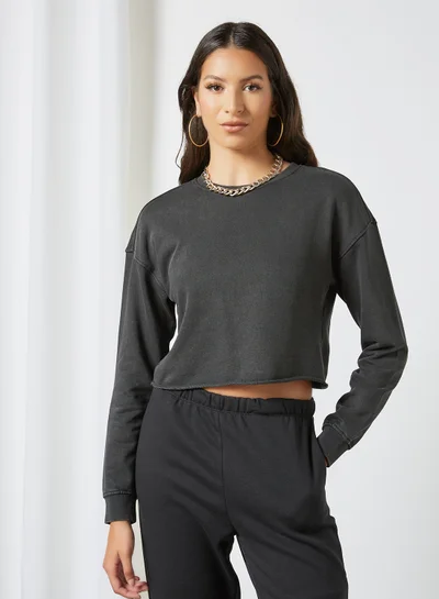 ONLY Basic Cropped Sweatshirt Black