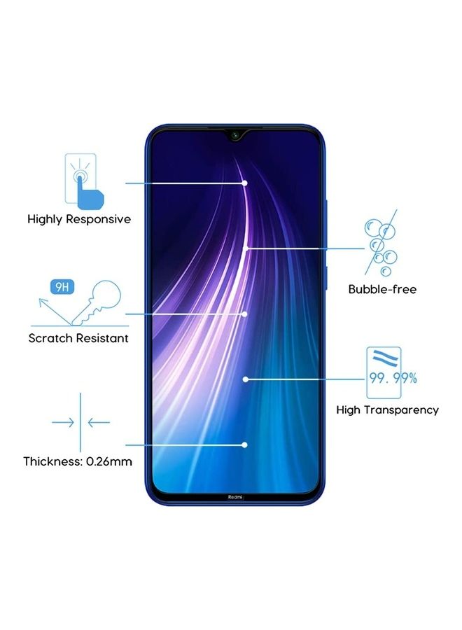 9D Tempered Glass Full Glue Screen Protector For Xiaomi Redmi 8A Clear/Black - Image 2