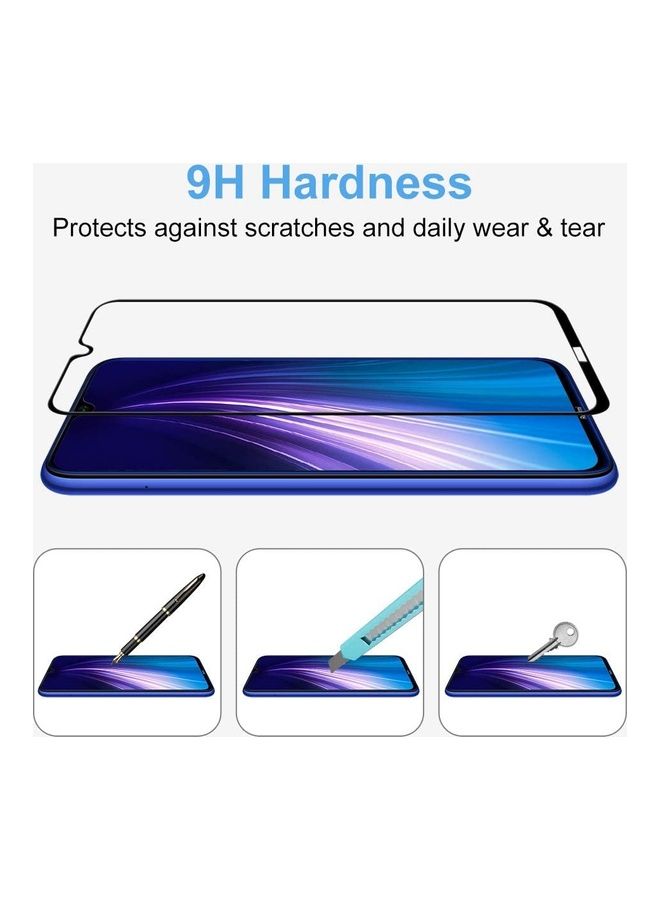 9D Tempered Glass Full Glue Screen Protector For Xiaomi Redmi 8A Clear/Black - Image 3