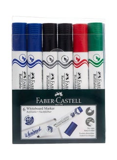 FABER-CASTELL Pack Of 6 Whiteboard Markers Multicolour  - Image 1