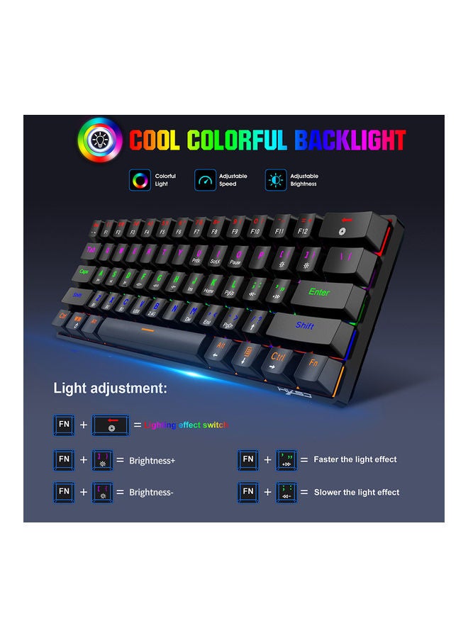 HXSJ - L800 61 Key 3 Mode Mechanical Keyboard Black - Image 1