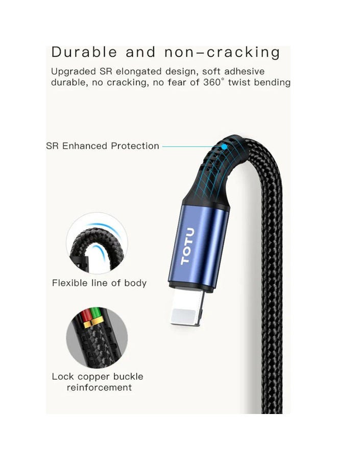 توتو كابل من USB إلى الشحن السريع أسود  - Image 2