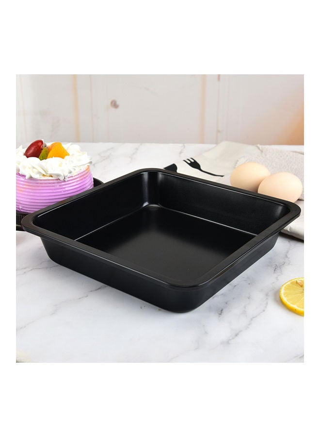 4 Piece Square Non-stick Carbon Steel Fashion  Baking Tray Black 22.5 x 22.5 x 4.4cm - Image 2