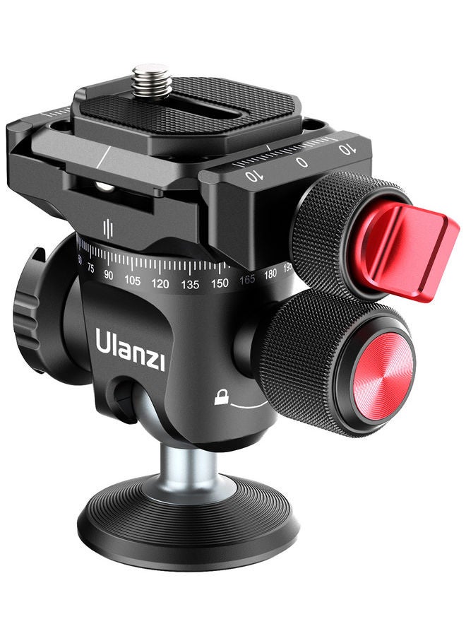 Ulanzi - 360°Panoramic Ball Head Tripod Mount For DSLR SLR Camcorder Action Camera Black - Image 1