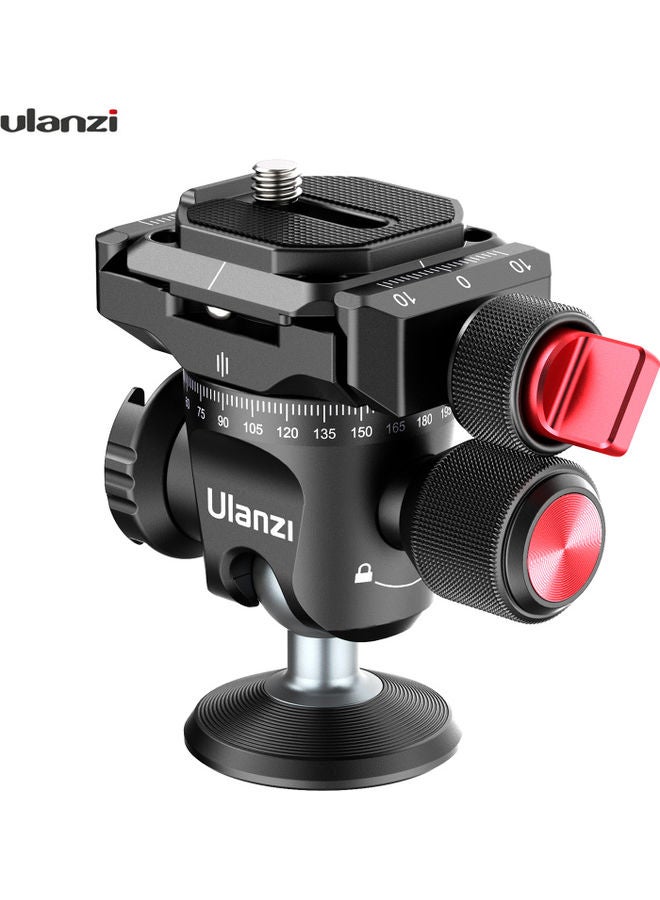 Ulanzi - 360°Panoramic Ball Head Tripod Mount For DSLR SLR Camcorder Action Camera Black - Image 1
