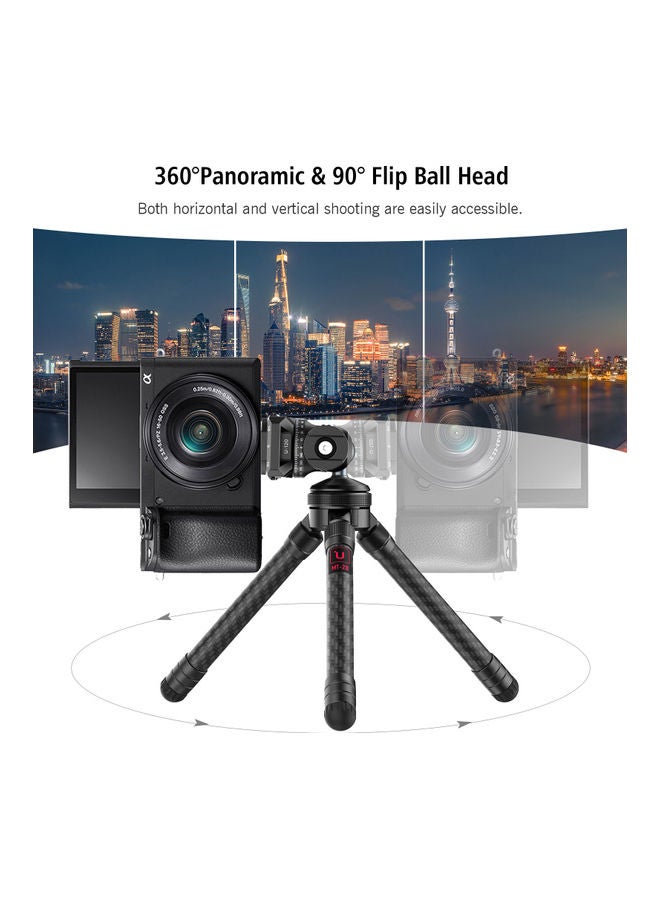 Ulanzi - 360°Panoramic Ball Head Tripod Mount For DSLR SLR Camcorder Action Camera Black - Image 1