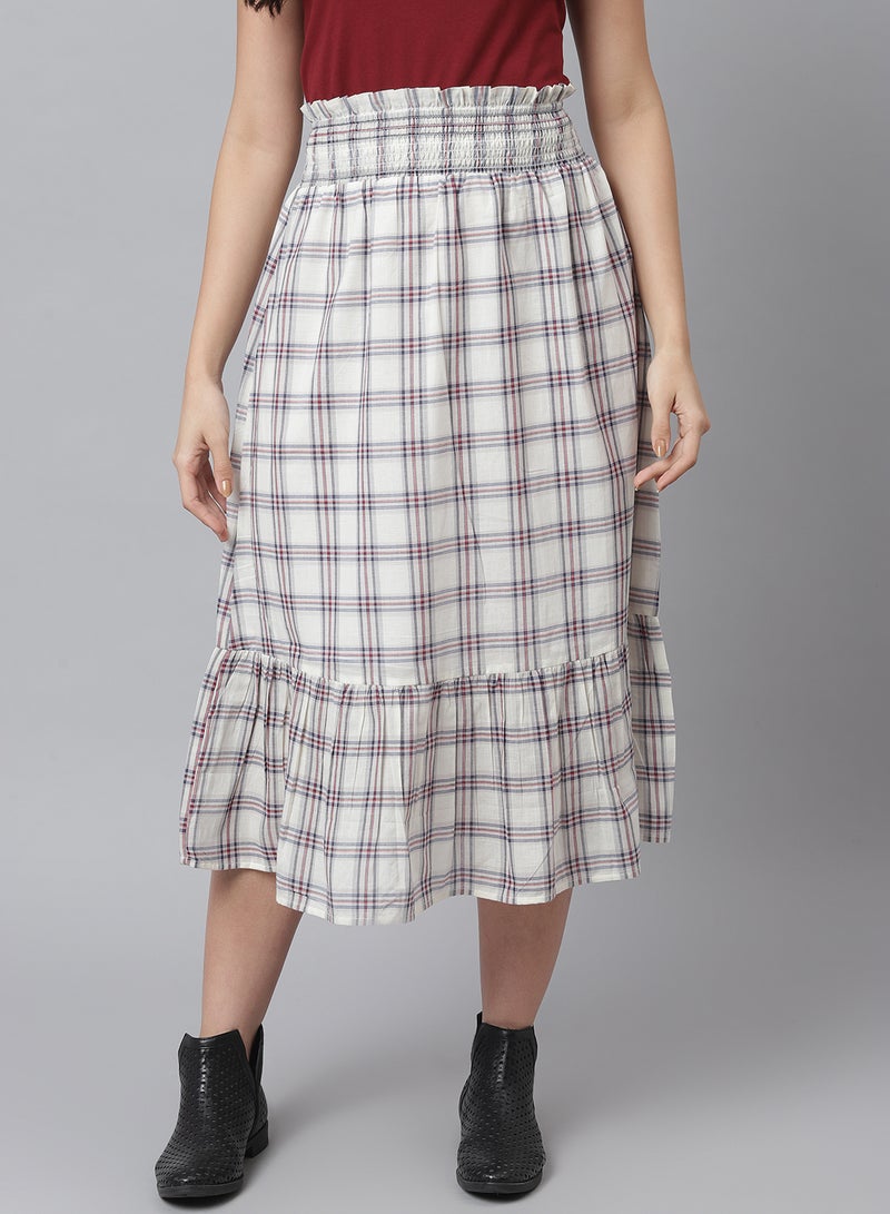 Casual Check Pattern Skirt Multicolour - v1631816614/N50327689V_1