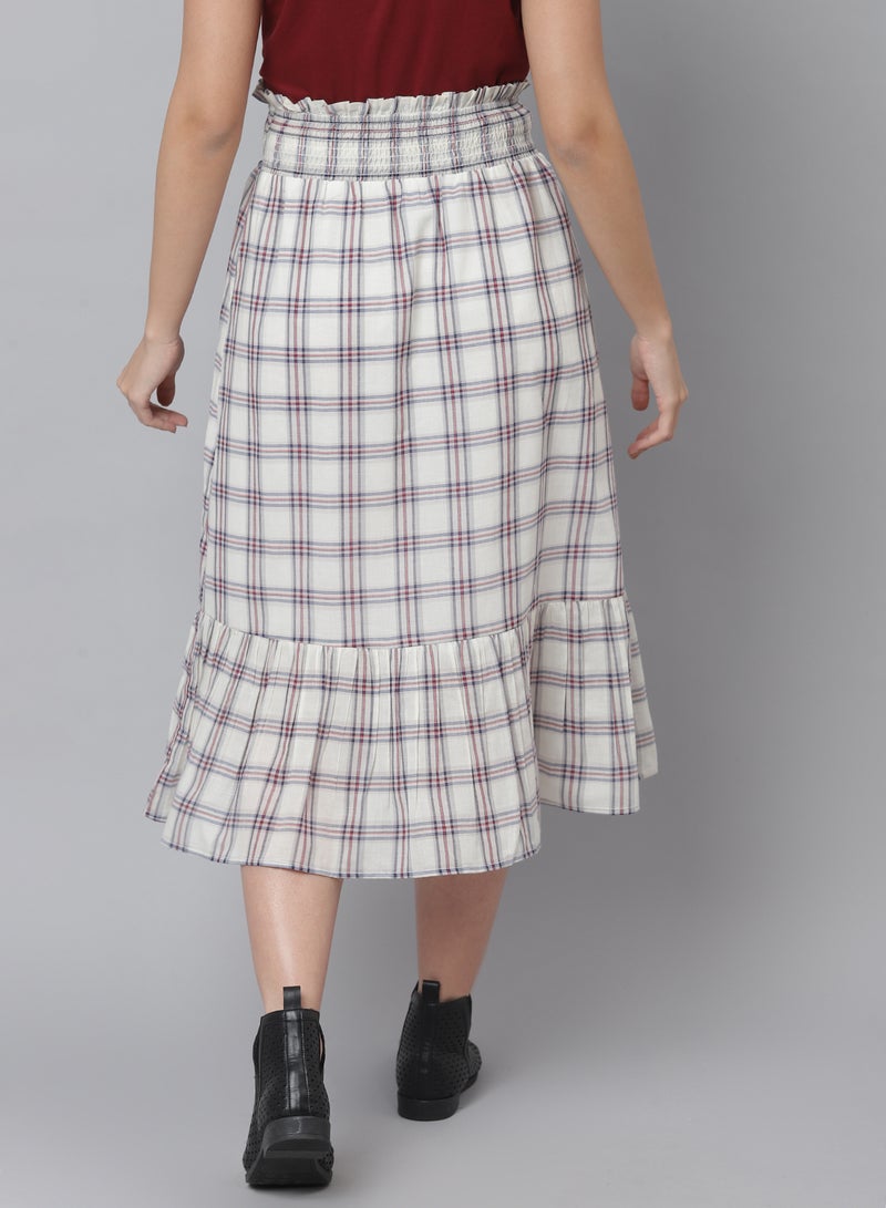 Casual Check Pattern Skirt Multicolour - v1631816614/N50327689V_2