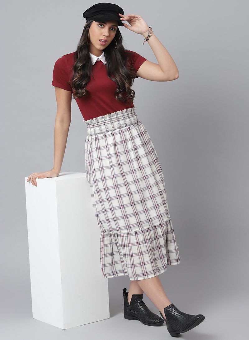 Casual Check Pattern Skirt Multicolour - v1631816614/N50327689V_3