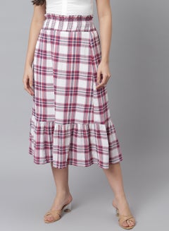 Casual Check Pattern Skirt Multicolour