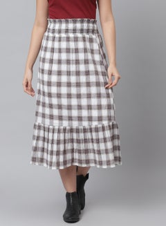 Casual Check Pattern Skirt Multicolour