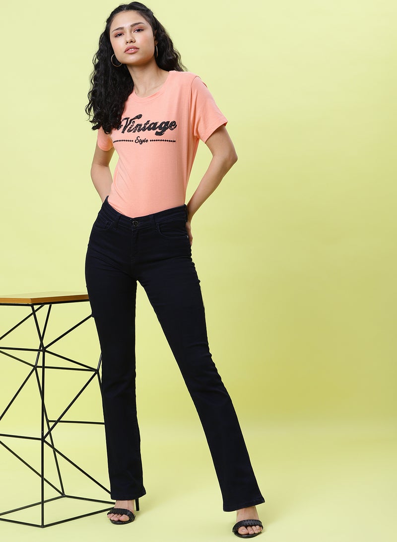 DRIP - Graphic Printed Round Neck T-Shirt Coral Haze - Image 1
