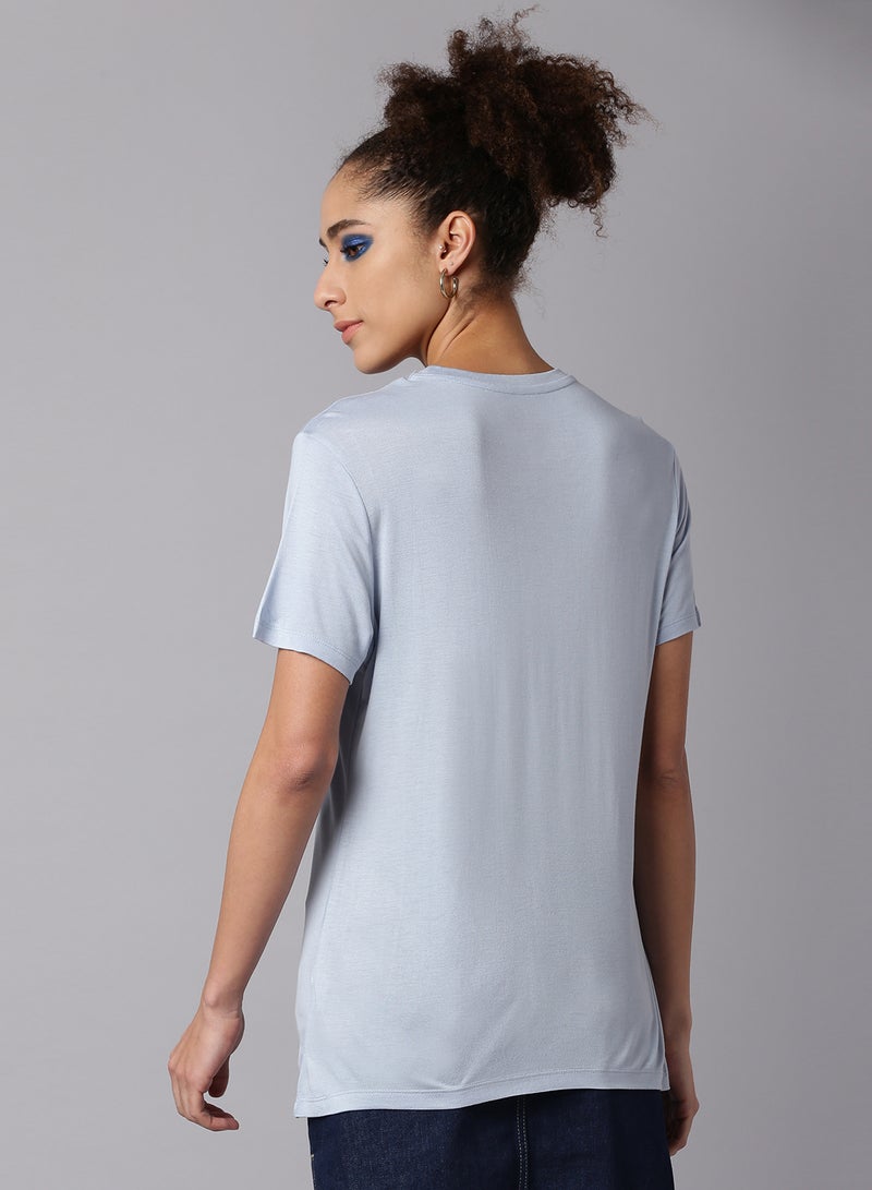 DRIP - Round Neck T-Shirt Blue Fog - Image 1