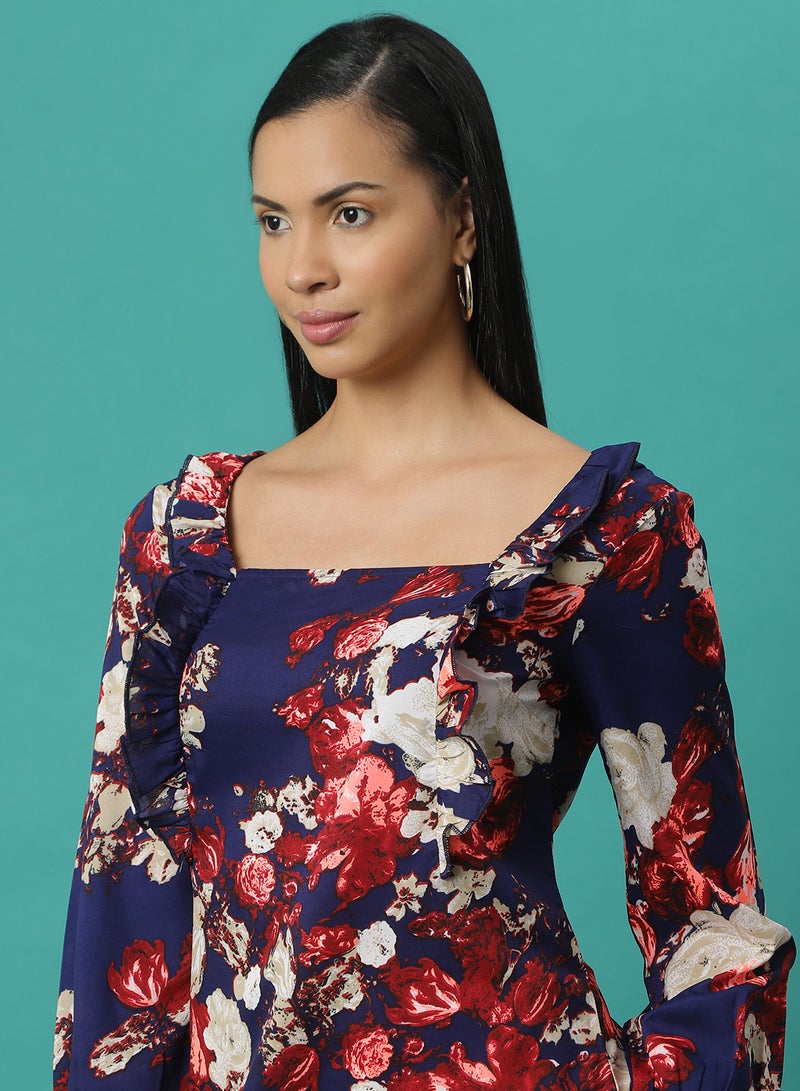 Aila - Casual Printed Midi Dress Multicolour - Image 1