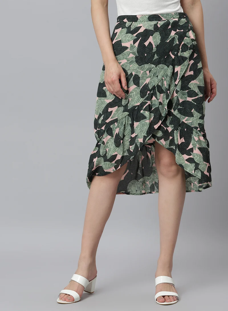 Aila Casual Printed Skirt Multicolour