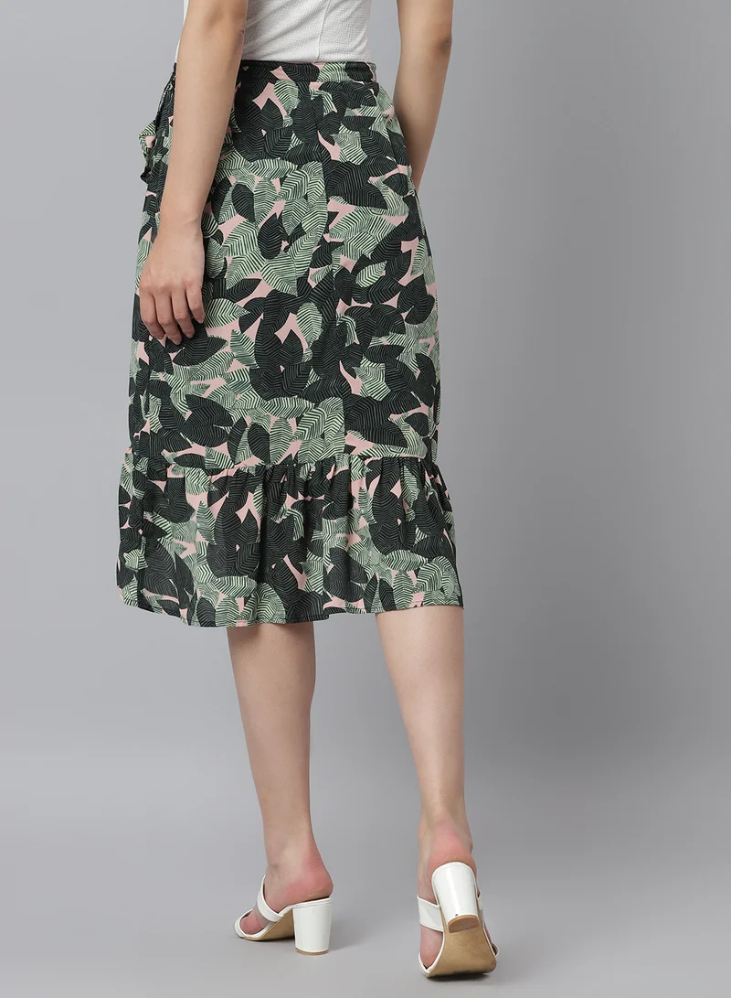 Aila Casual Printed Skirt Multicolour