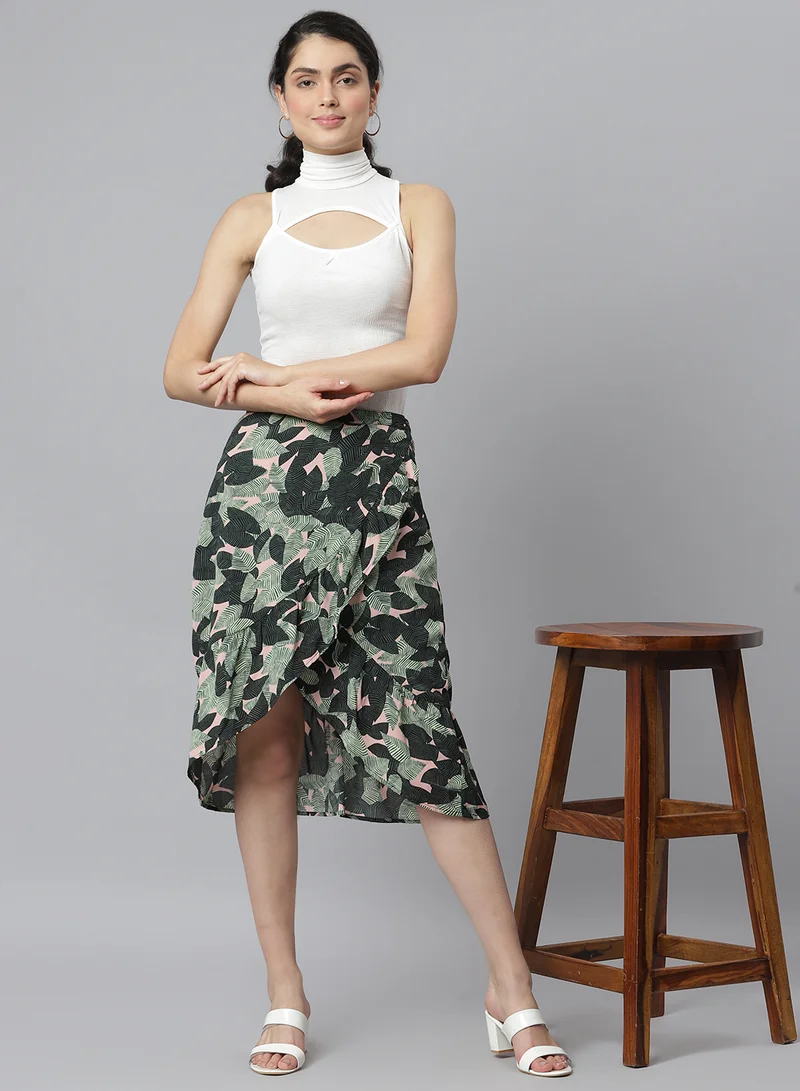 Aila Casual Printed Skirt Multicolour