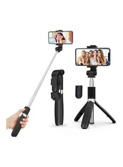 Generic 2 In 1 Bluetooth Remote Control Selfies Stick And Tripod Black  - Image 1