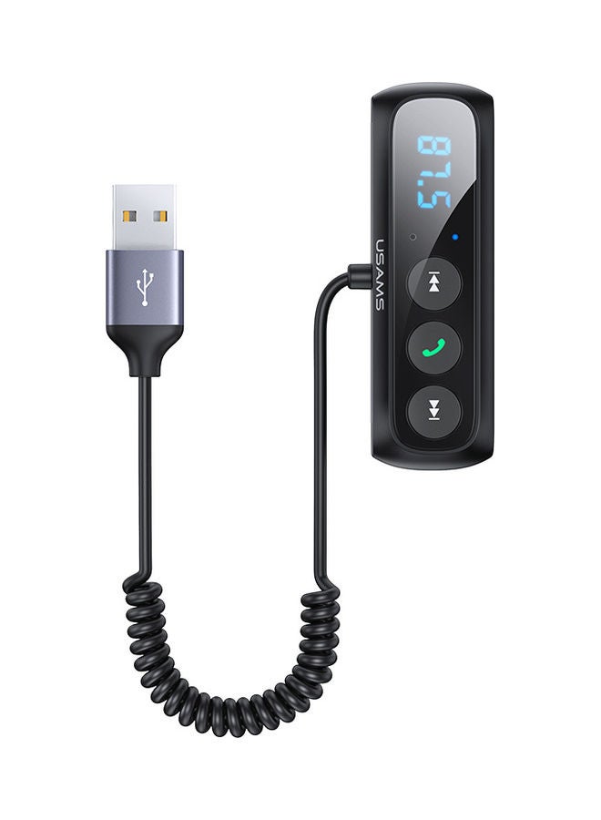 أوسامس جهاز استقبال صوتي لاسلكي مزود بشاشة رقمية FM للسيارة أسود - Image 1