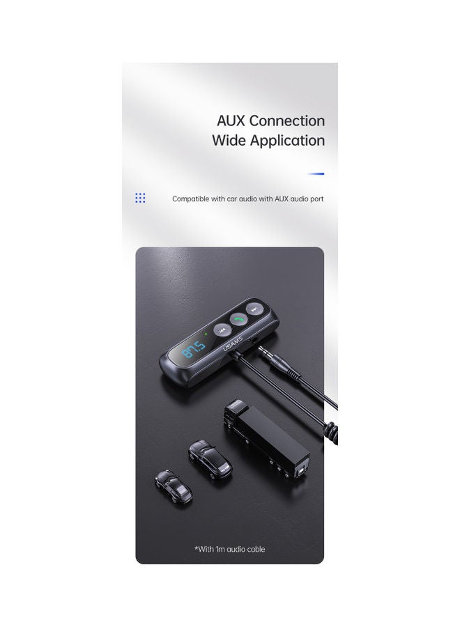 أوسامس جهاز استقبال صوتي لاسلكي مزود بشاشة رقمية FM للسيارة أسود - Image 2