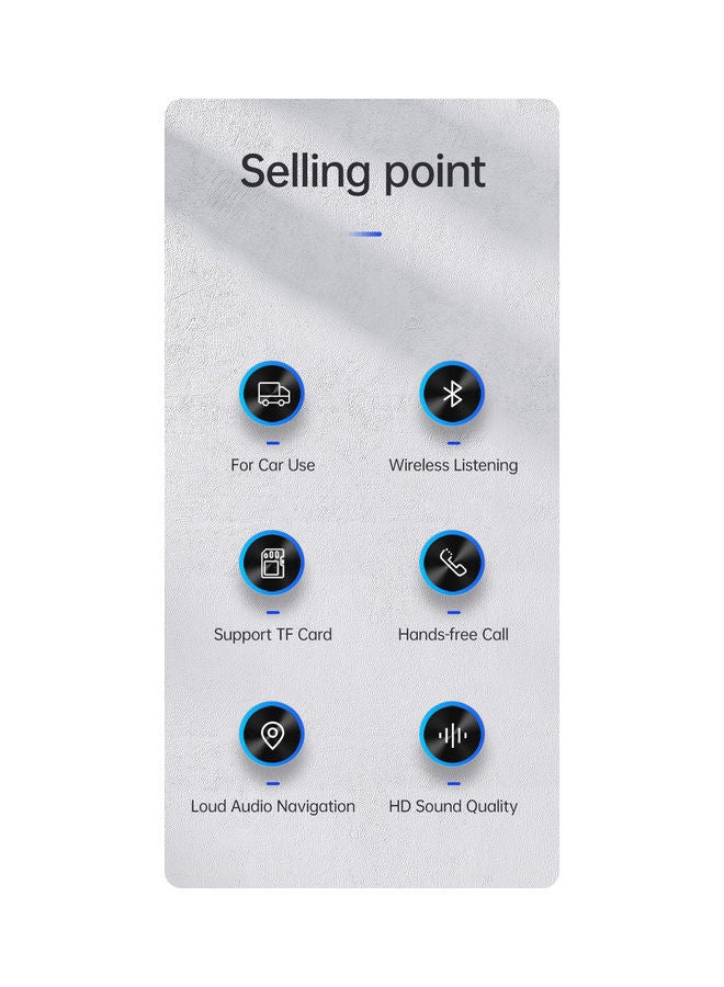 أوسامس جهاز استقبال صوتي لاسلكي مزود بشاشة رقمية FM للسيارة أسود - Image 5