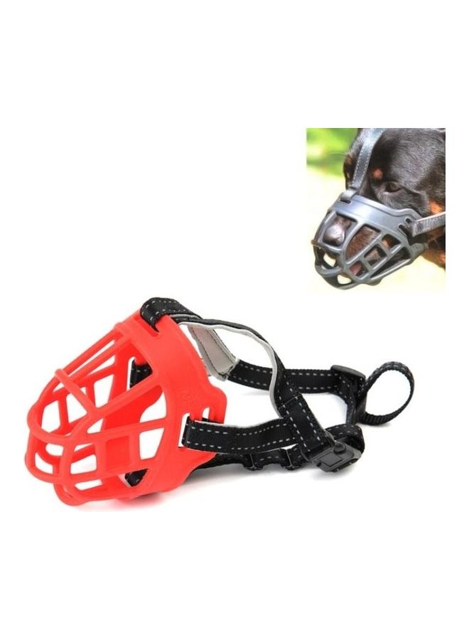 بي جي إم Mesh Breathable Silicone Anti-Bite and Anti-Call Pet Muzzle - Number 2 Red/Black - Image 1