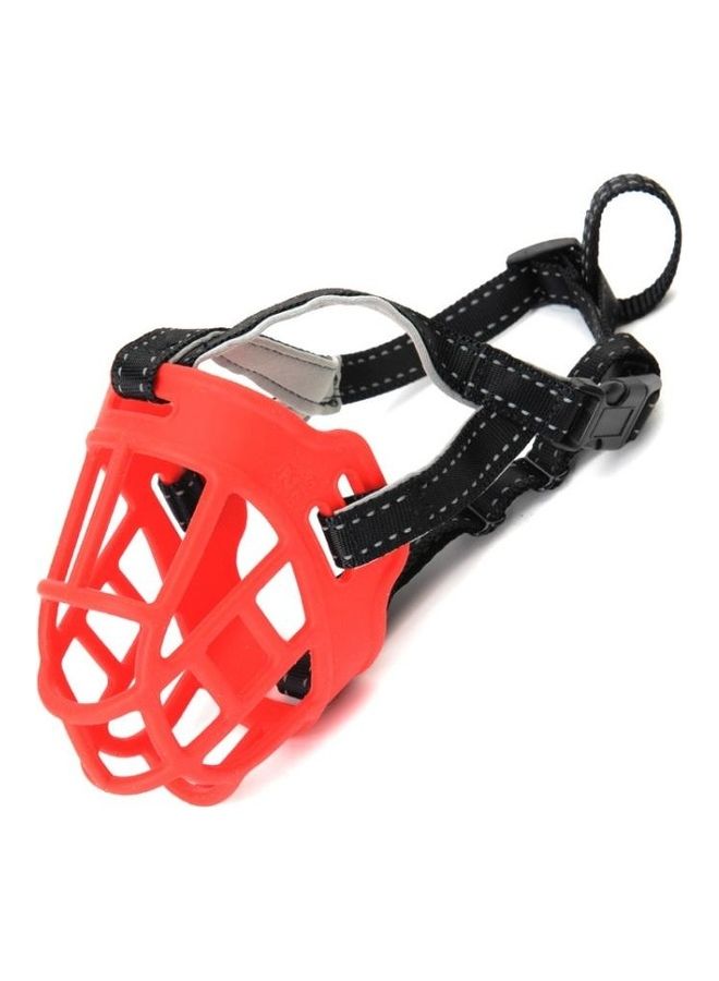 بي جي إم Mesh Breathable Silicone Anti-Bite and Anti-Call Pet Muzzle - Number 2 Red/Black - Image 2