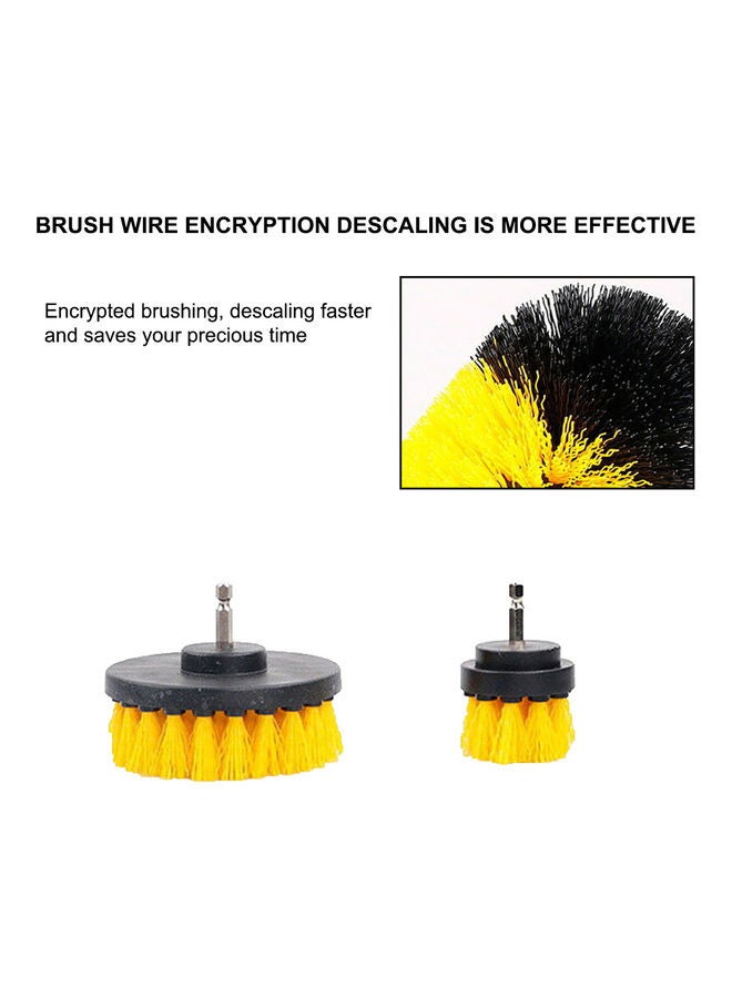 3-Piece Power Scrubber Electric Drill Brush Set Yellow/Black/Silver - Image 4
