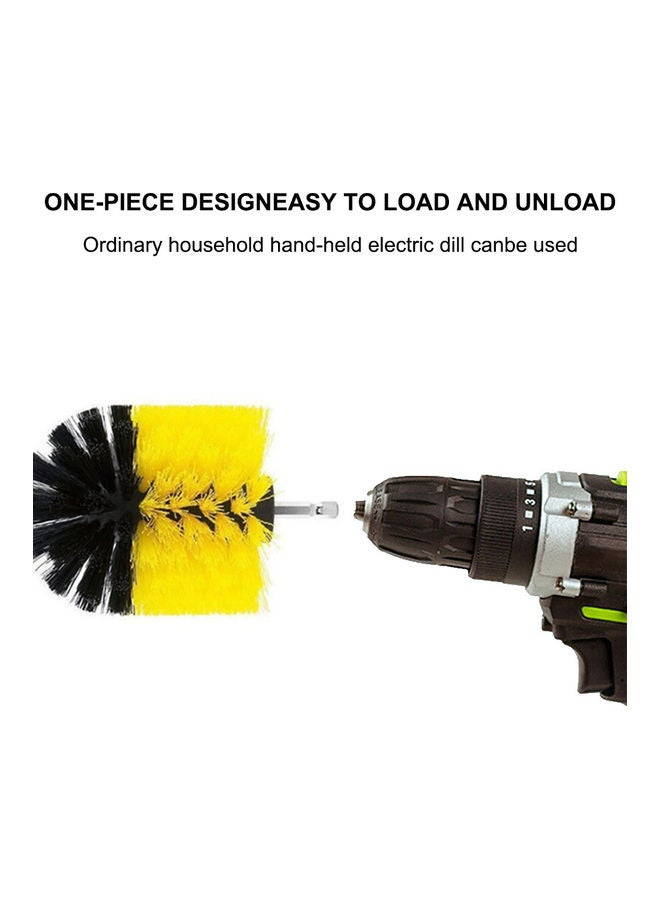 3-Piece Power Scrubber Electric Drill Brush Set Yellow/Black/Silver - Image 5