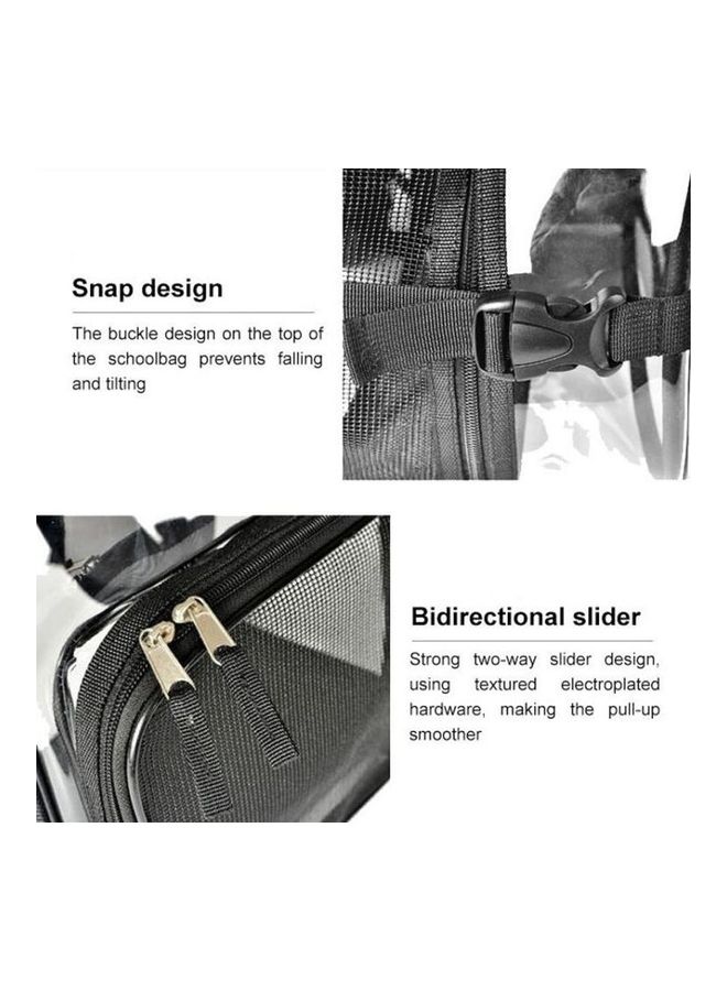 BGM - Cat Dog Universal Transparent Shoulder Bag Out Portable Pet Breathable Backpack Black - Image 1