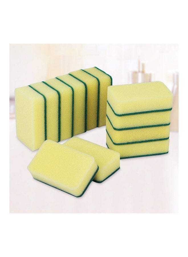 10-Piece Household Kitchen Dish Washing Sponge Multicolour - Image 3