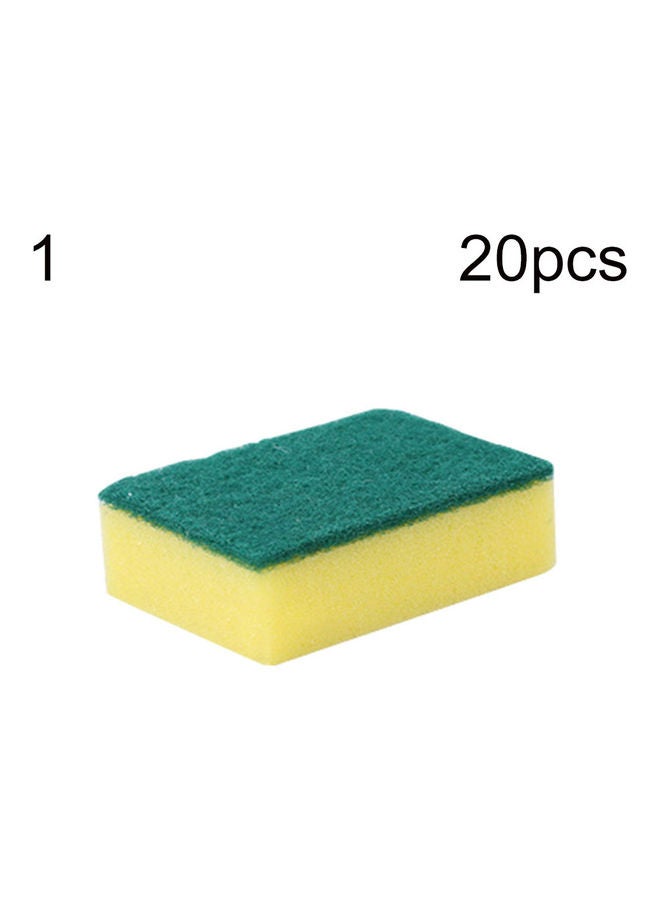 20-Piece Household Dish Washing Cleaning Sponge Set Green/Yellow - Image 1