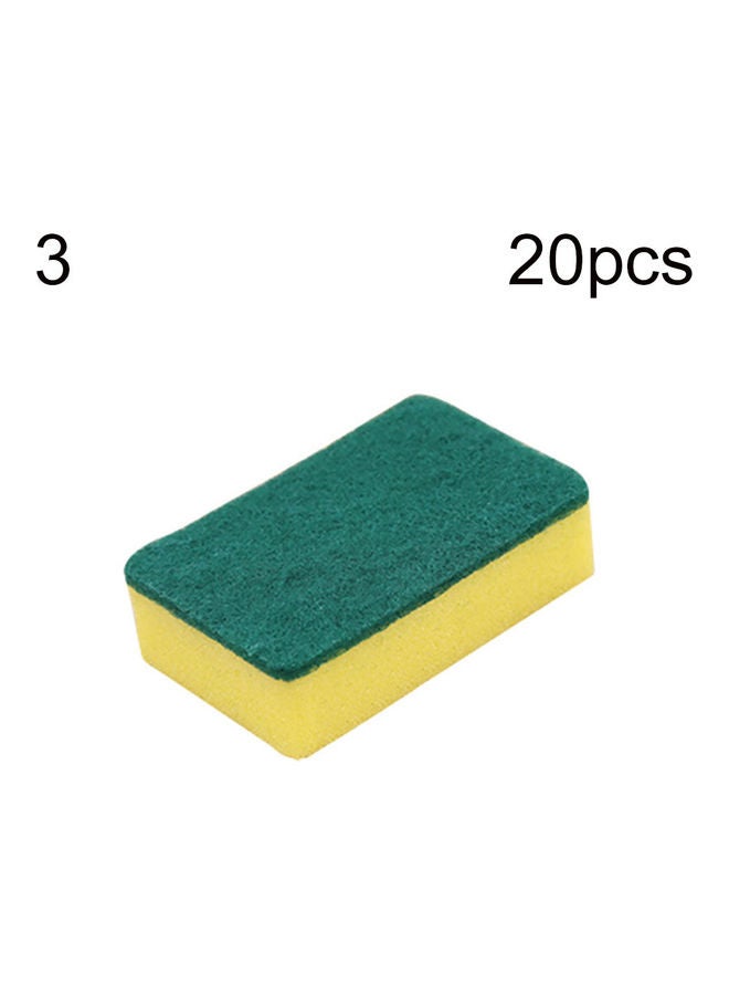 20-Piece Household Dish Washing Cleaning Sponge Set Green/Yellow - Image 1