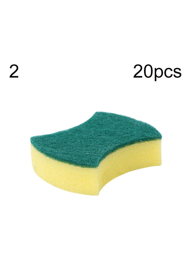 20-Piece Household Dish Washing Cleaning Sponge Set Green/Yellow - Image 1