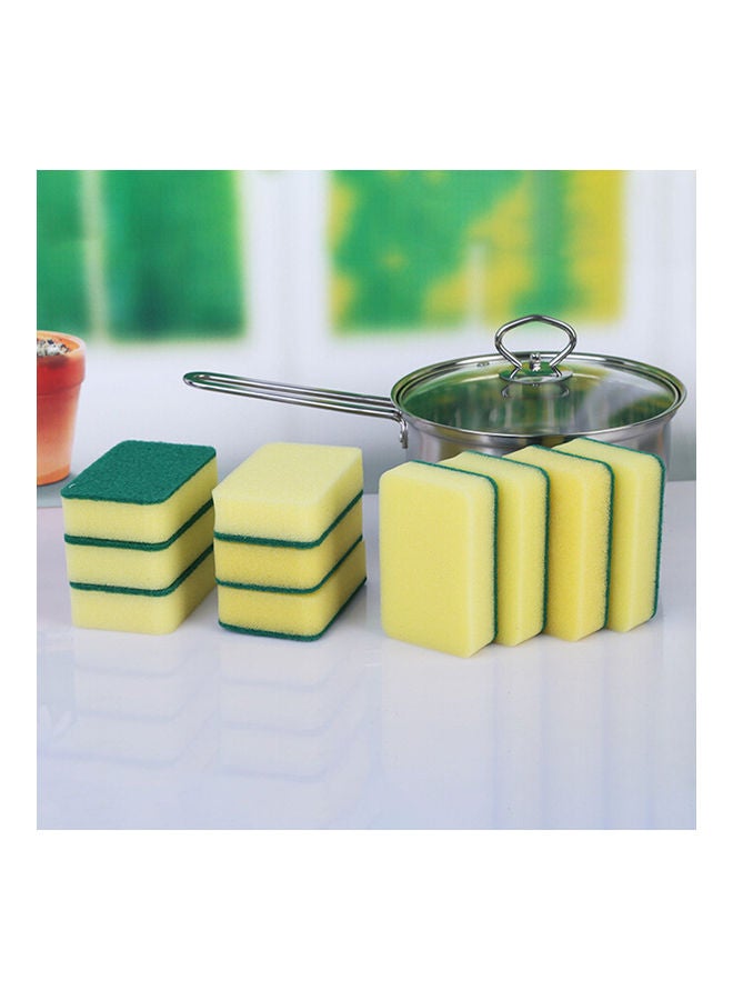 20-Piece Household Dish Washing Cleaning Sponge Set Green/Yellow - Image 2