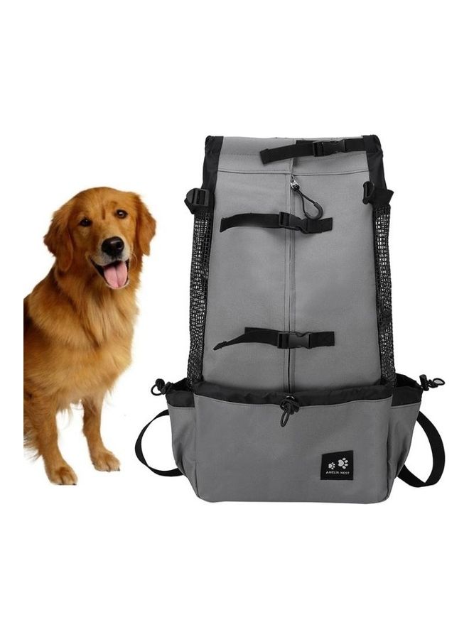 BGM Ventilated And Breathable Washable Pet Portable Backpack Grey  - Image 1