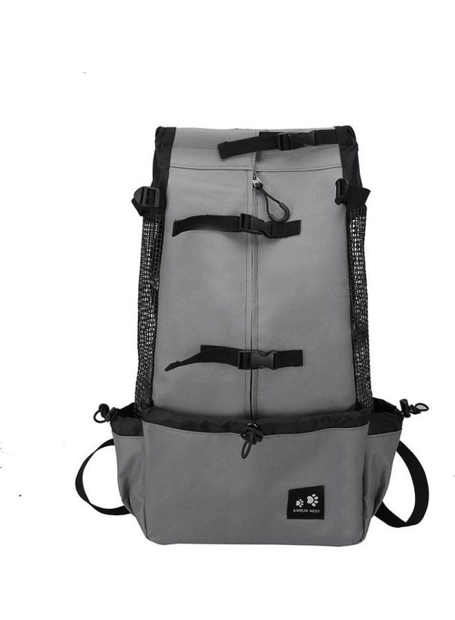 BGM Ventilated And Breathable Washable Pet Portable Backpack Grey  - Image 2