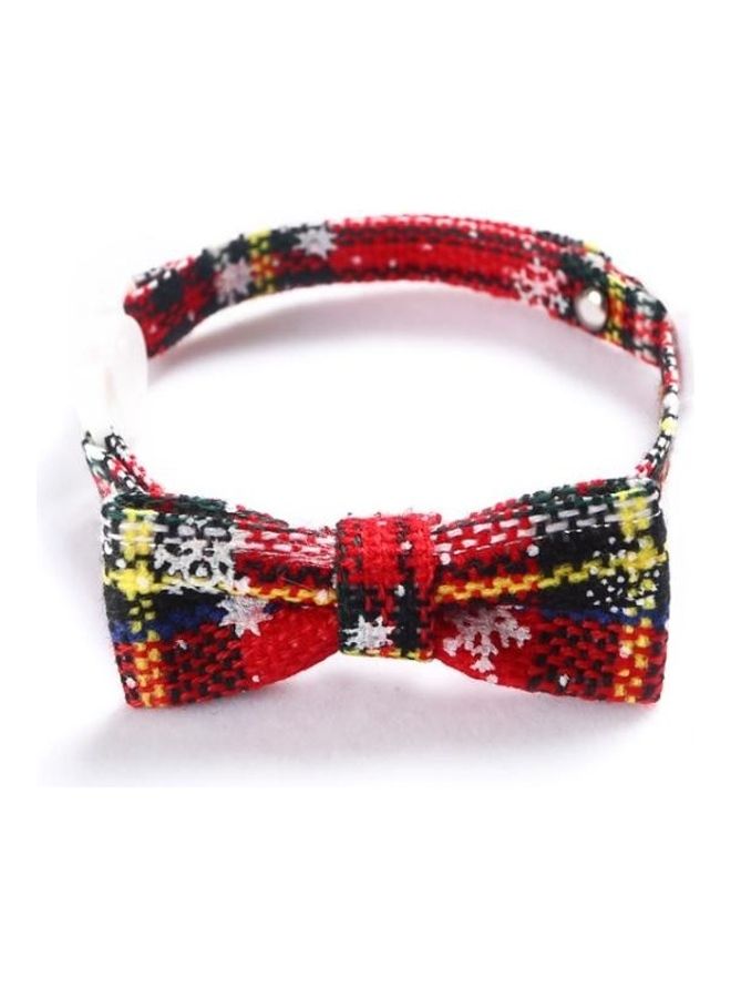 بي جي إم 5 Piece Snowflake Red Plaid Adjustable Pet Bow Tie Collar Style:Small Bowknot Multicolour - Image 2