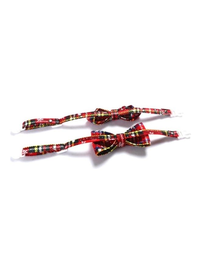 بي جي إم 5 Piece Snowflake Red Plaid Adjustable Pet Bow Tie Collar Style:Small Bowknot Multicolour - Image 4