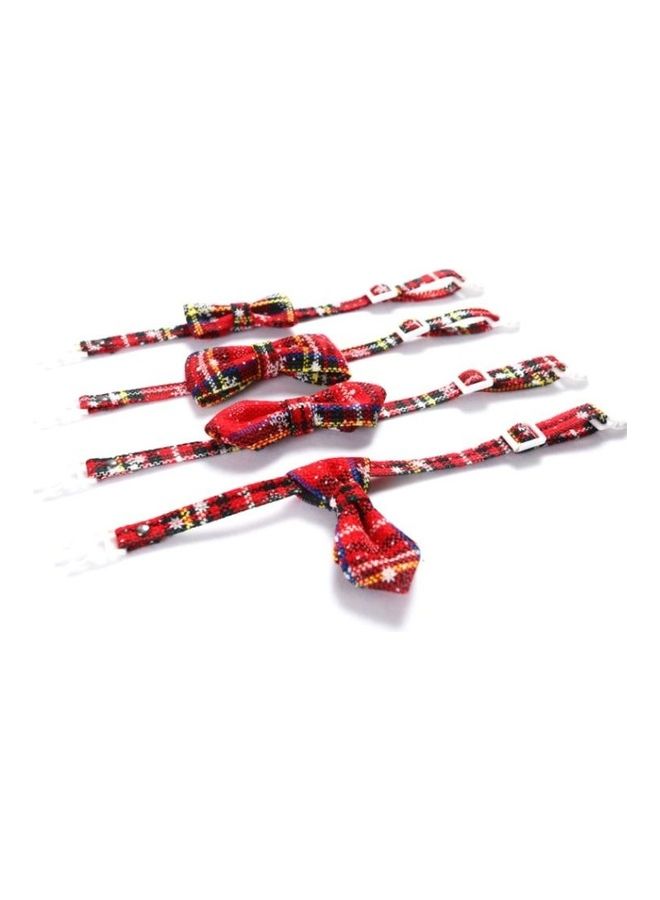 بي جي إم 5 Piece Snowflake Red Plaid Adjustable Pet Bow Tie Collar Style:Small Bowknot Multicolour - Image 5