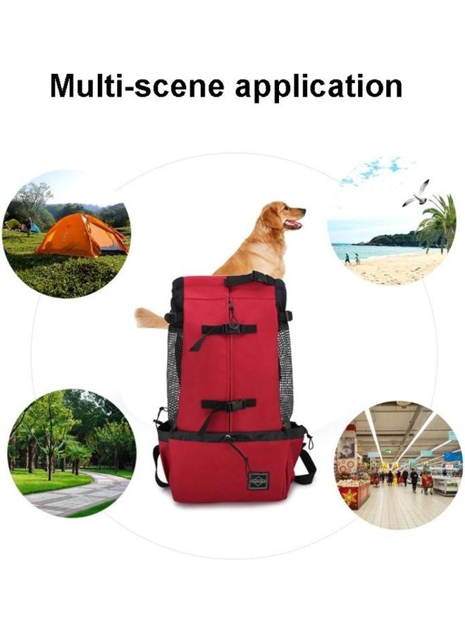 بي جي إم Ventilated And Breathable Washable Pet Portable Backpack Size XL Red/Black - Image 5