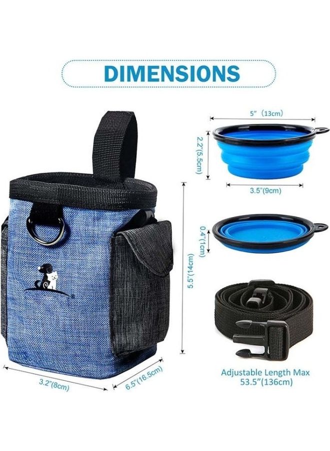 BGM Dog Outing Food Snacks Garbage Pet Training Waist Bag Blue/Black - Image 3